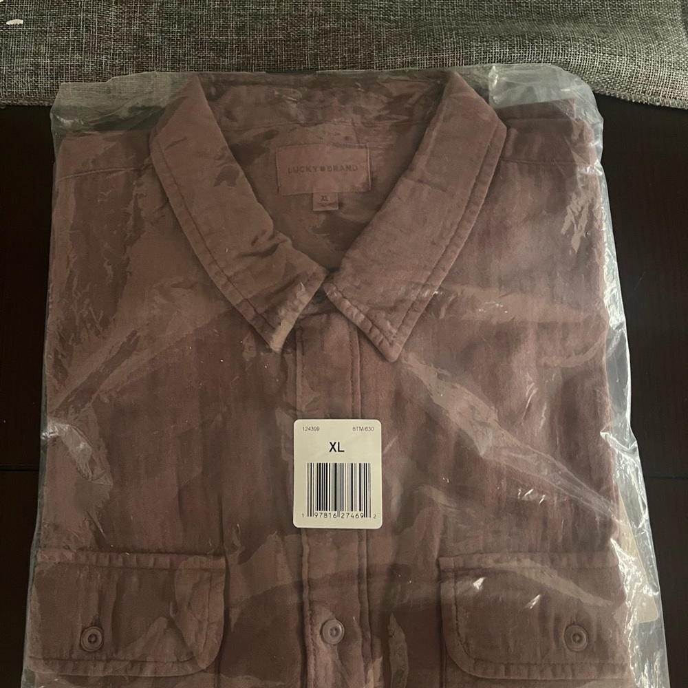 Lucky Brand Dusty Rose Short Sleeve Button-Up Shirt XL - Picture 2 of 5